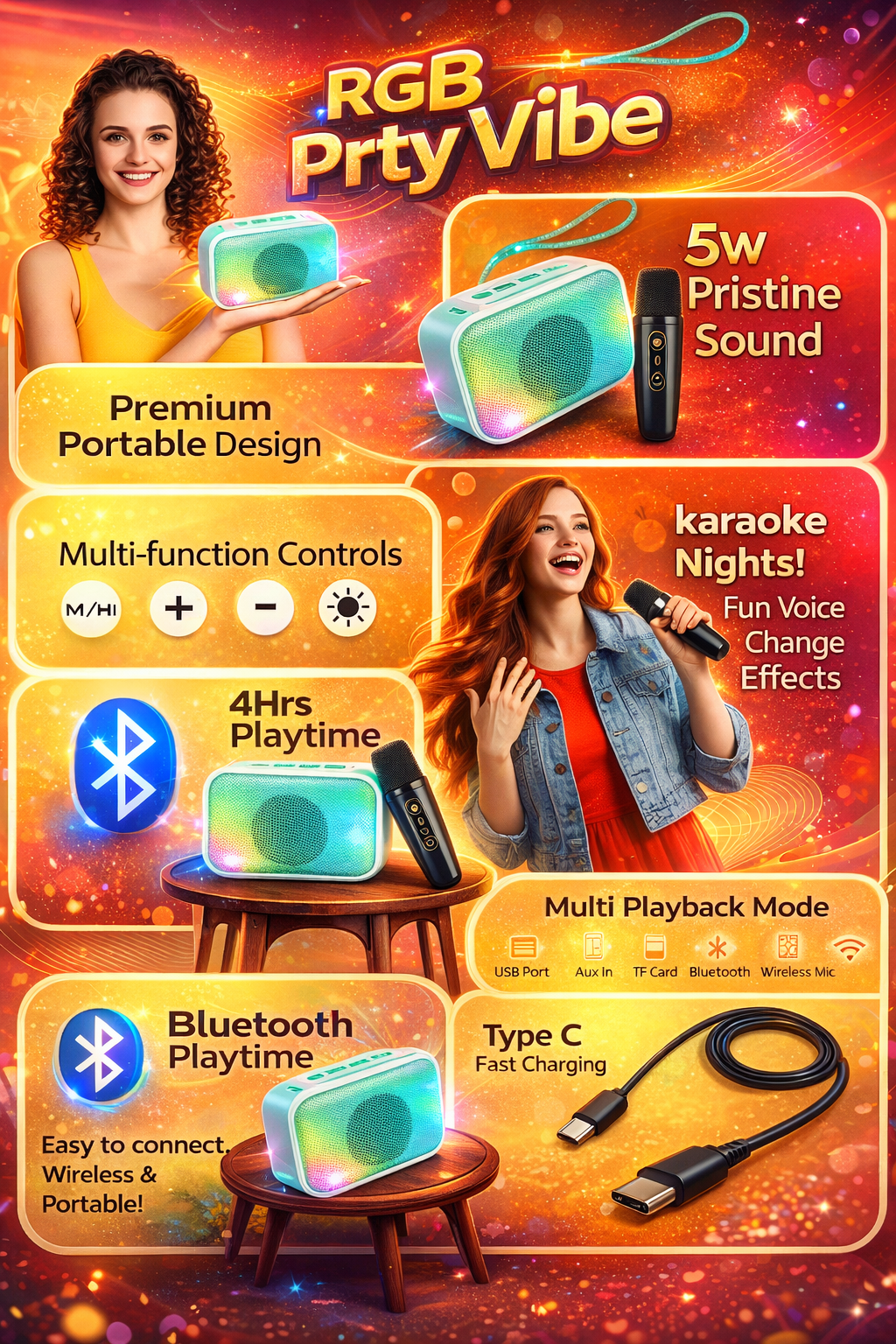 Mini Karaoke Mic with Speaker