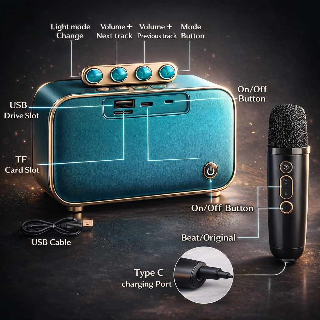 Mini Karaoke Mic with Speaker