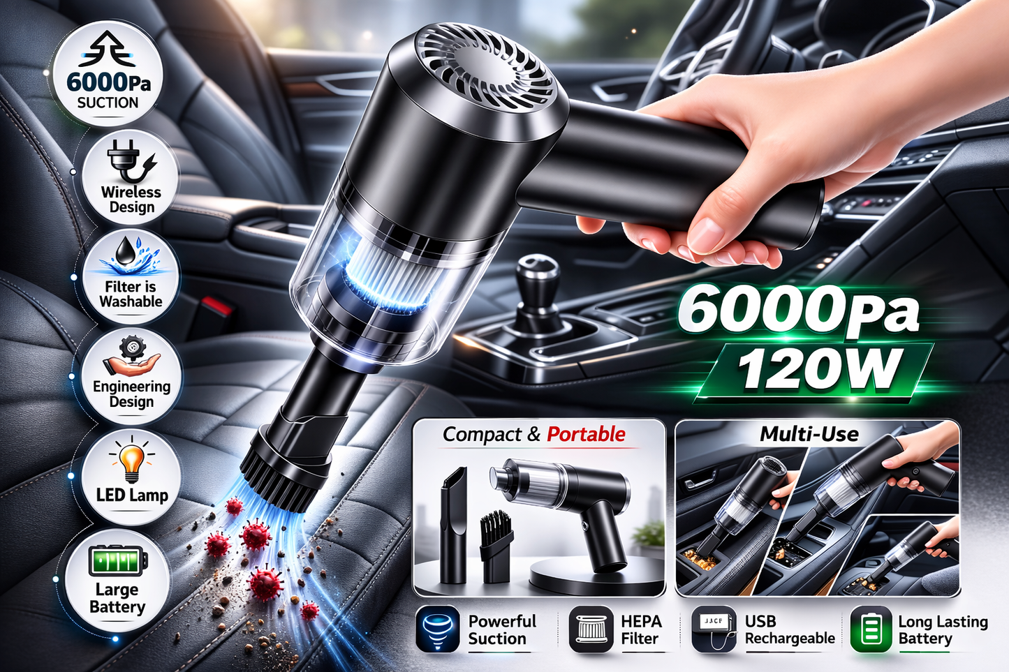 Portable Handheld Vacuum Cleaner